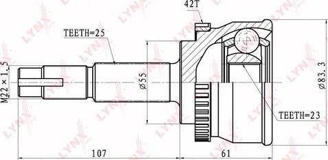 LYNXauto CO-5725A - Kit giunti, Semiasse autozon.pro