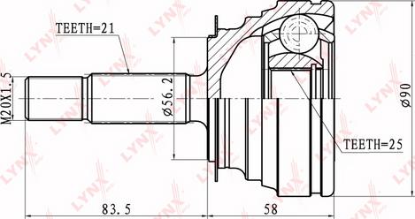 LYNXauto CO-6308 - Kit giunti, Semiasse autozon.pro