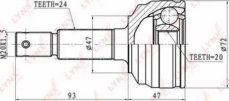 LYNXauto CO-1820 - Kit giunti, Semiasse autozon.pro