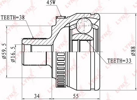 LYNXauto CO-1203A - Kit giunti, Semiasse autozon.pro