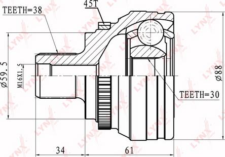 LYNXauto CO-1219A - Kit giunti, Semiasse autozon.pro