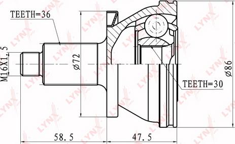 LYNXauto CO-1227 - Kit giunti, Semiasse autozon.pro