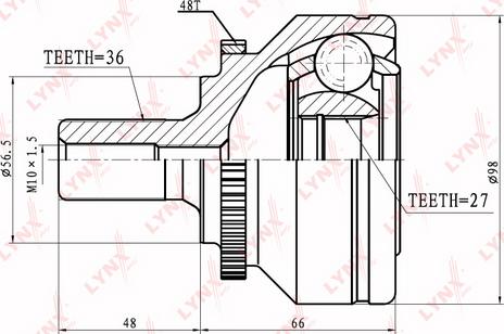 LYNXauto CO-8007A - Kit giunti, Semiasse autozon.pro