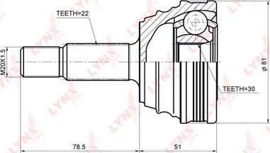 LYNXauto CO-8011A - Kit giunti, Semiasse autozon.pro