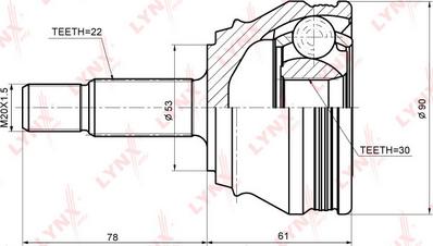 LYNXauto CO-8013A - Kit giunti, Semiasse autozon.pro