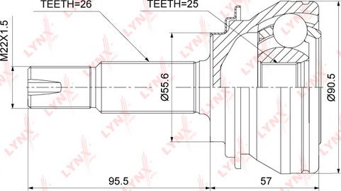 LYNXauto CO-3907 - Kit giunti, Semiasse autozon.pro