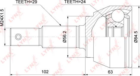 LYNXauto CO-3915 - Kit giunti, Semiasse autozon.pro