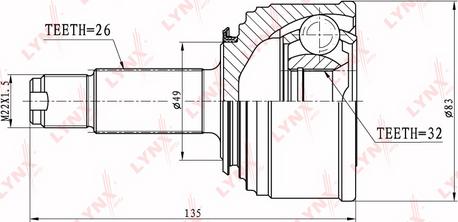 LYNXauto CO-3452 - Kit giunti, Semiasse autozon.pro