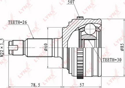 LYNXauto CO-3408A - Kit giunti, Semiasse autozon.pro