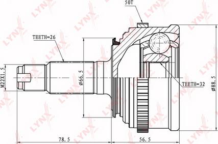 LYNXauto CO-3407A - Kit giunti, Semiasse autozon.pro