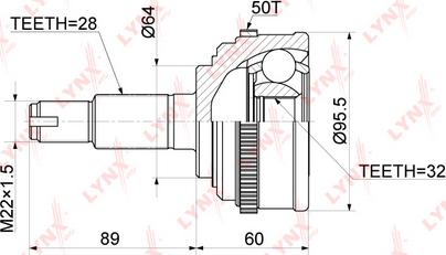 LYNXauto CO-3414A - Kit giunti, Semiasse autozon.pro