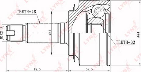 LYNXauto CO-3411 - Kit giunti, Semiasse autozon.pro