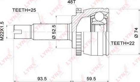 LYNXauto CO-3696A - Kit giunti, Semiasse autozon.pro