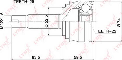 LYNXauto CO-3697 - Kit giunti, Semiasse autozon.pro