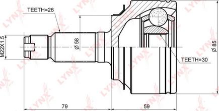 LYNXauto CO-3649 - Kit giunti, Semiasse autozon.pro