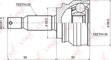 LYNXauto CO-3644 - Kit giunti, Semiasse autozon.pro