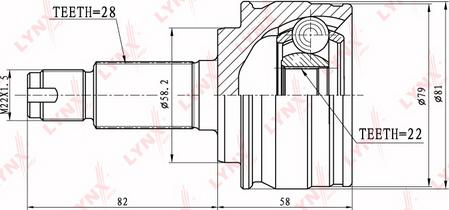 LYNXauto CO-3645 - Kit giunti, Semiasse autozon.pro