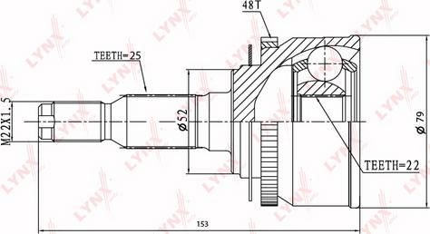 LYNXauto CO-3648A - Kit giunti, Semiasse autozon.pro