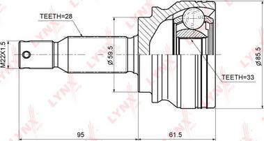 LYNXauto CO-3643 - Kit giunti, Semiasse autozon.pro