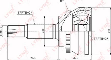 LYNXauto CO-3647A - Kit giunti, Semiasse autozon.pro