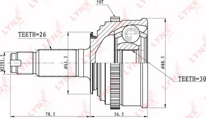 LYNXauto CO-3650A - Kit giunti, Semiasse autozon.pro