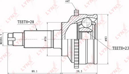 LYNXauto CO-3652A - Kit giunti, Semiasse autozon.pro