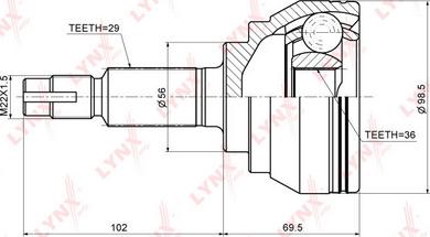 LYNXauto CO-3661 - Kit giunti, Semiasse autozon.pro