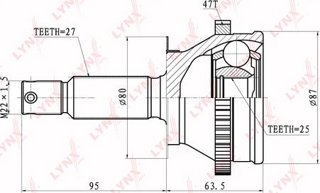 LYNXauto CO-3606A - Kit giunti, Semiasse autozon.pro