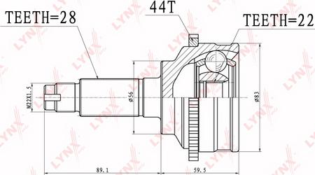 LYNXauto CO-3630A - Kit giunti, Semiasse autozon.pro