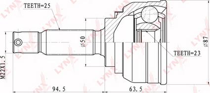 LYNXauto CO-3629 - Kit giunti, Semiasse autozon.pro