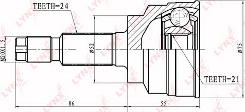 LYNXauto CO-3625 - Kit giunti, Semiasse autozon.pro