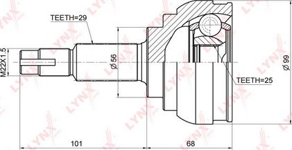 LYNXauto CO-3676 - Kit giunti, Semiasse autozon.pro