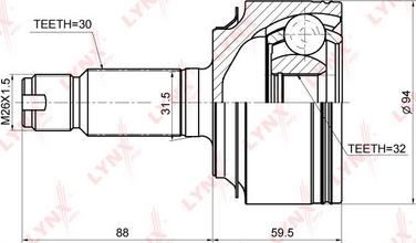 LYNXauto CO-3671 - Kit giunti, Semiasse autozon.pro