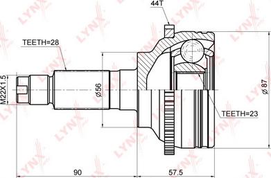 LYNXauto CO-3672A - Kit giunti, Semiasse autozon.pro