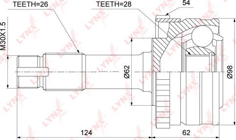 LYNXauto CO-3891A - Kit giunti, Semiasse autozon.pro