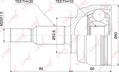 LYNXauto CO-3845 - Kit giunti, Semiasse autozon.pro