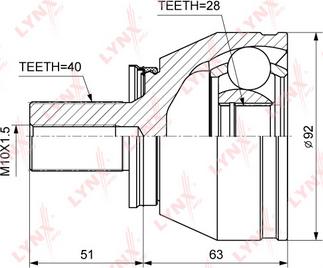 LYNXauto CO-3847 - Kit giunti, Semiasse autozon.pro