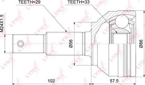 LYNXauto CO-3853 - Kit giunti, Semiasse autozon.pro