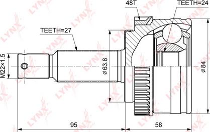 LYNXauto CO-3866A - Kit giunti, Semiasse autozon.pro