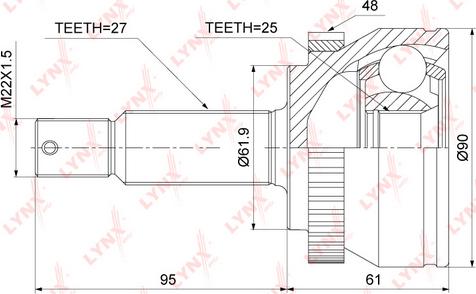 LYNXauto CO-3889A - Kit giunti, Semiasse autozon.pro