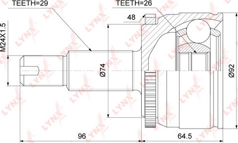 LYNXauto CO-3835A - Kit giunti, Semiasse autozon.pro