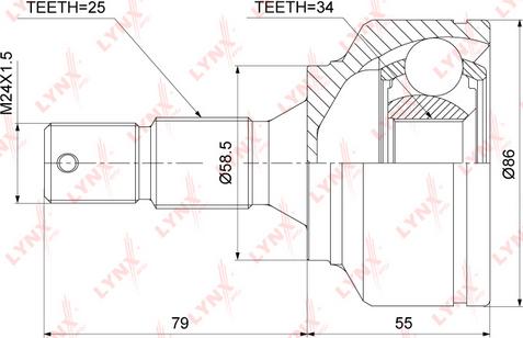 LYNXauto CO-3824 - Kit giunti, Semiasse autozon.pro