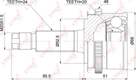 LYNXauto CO-3798A - Kit giunti, Semiasse autozon.pro