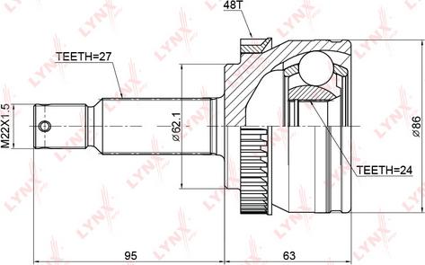 LYNXauto CO-3769A - Kit giunti, Semiasse autozon.pro