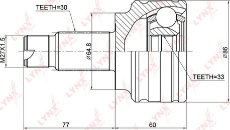 LYNXauto CO-3764 - Kit giunti, Semiasse autozon.pro