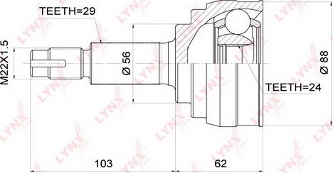 LYNXauto CO-3704 - Kit giunti, Semiasse autozon.pro