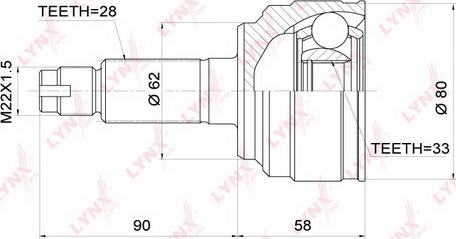 LYNXauto CO-3700 - Kit giunti, Semiasse autozon.pro