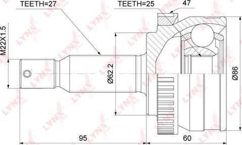 LYNXauto CO-3784A - Kit giunti, Semiasse autozon.pro