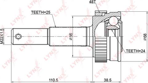 LYNXauto CO-3775A - Kit giunti, Semiasse autozon.pro