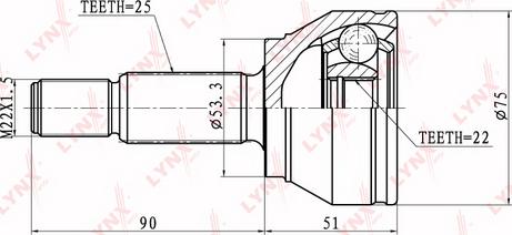 LYNXauto CO-2804 - Kit giunti, Semiasse autozon.pro